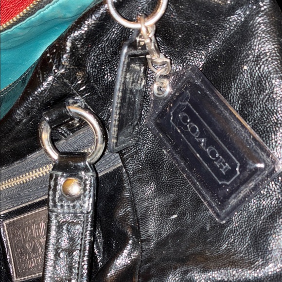 Coach Black Leather Satchel with Silver Accents - Picture 3 of 6